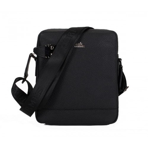 Oryginalna torba listonoszka Hermes ze skóry cielęcej M33994 w kolorze czarnym