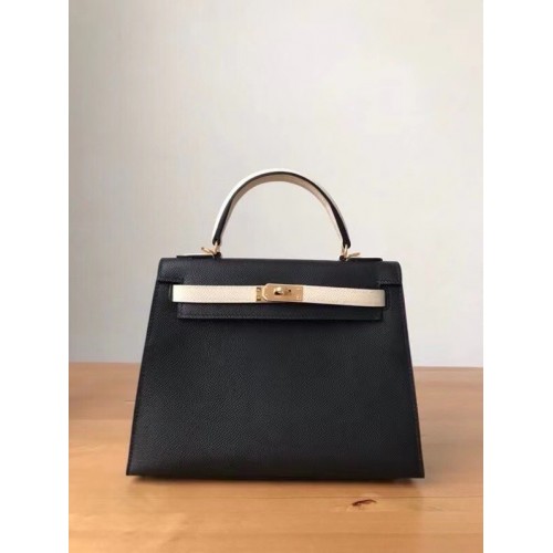 Hermes Original Epsom Leather KEL2578 czarno-kremowy