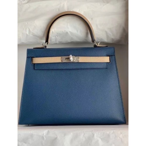 Hermes Original Epsom Leather KEL2578 niebiesko-szary