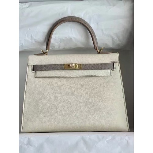 Hermes Original Epsom Leather KEL2578 kremowo-szary