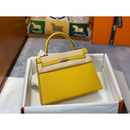 Hermes Original Epsom Leather KEL2578 cytrynowy