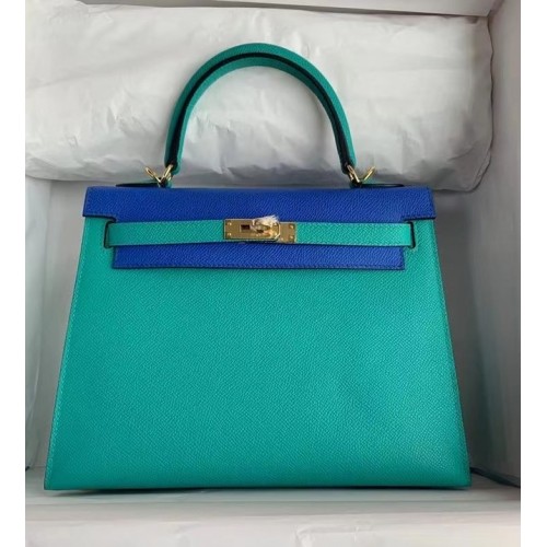 Hermes Original Epsom Leather KEL2578 skyblue&Electro optic blue