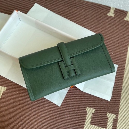 Hermes Original Espom Leather Clutch 37088 czarno-zielony