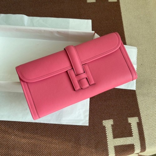 Hermes Original Jige Swift Leather Clutch 37088 cherry blossoms