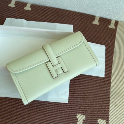 Hermes Original Jige Swift Leather Clutch 37088 cream