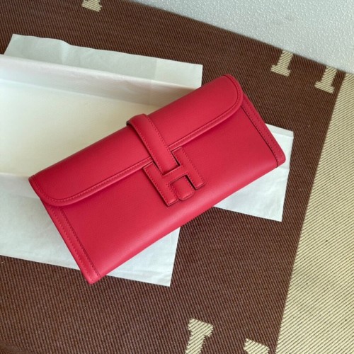 Hermes Original Jige Swift Leather Clutch 37088 plum
