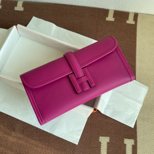 Hermes Original Jige Swift Leather Clutch 37088 rose