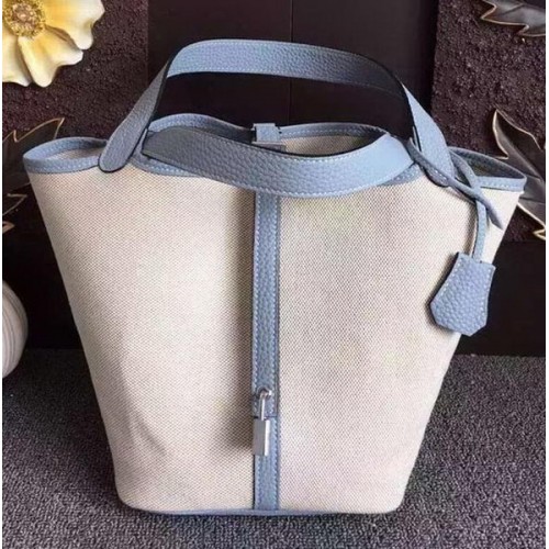 Hermes Picotin Lock 18cm Bag Canvas HPL8618T SkyBlue