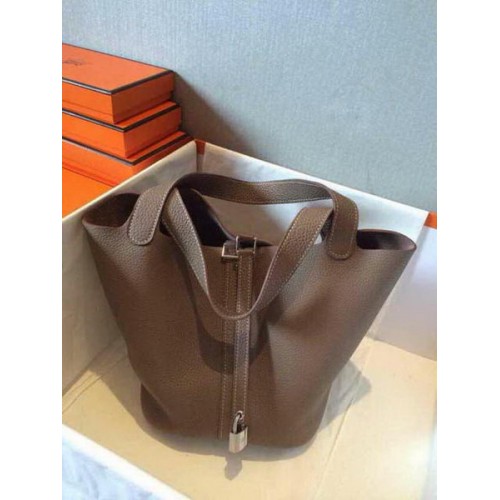 Hermes Picotin Lock 22cm Bags Litchi Leather HPT22 Grey