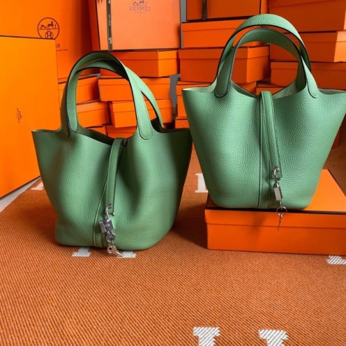 Hermes Picotin Lock Bags Original togo Leather PL3388 jasnozielony