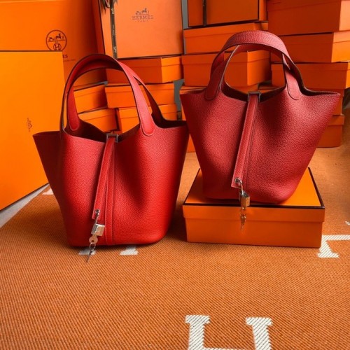 Hermes Picotin Lock Bags Original togo Leather PL3388 red