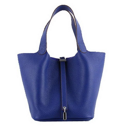 Hermes Picotin Lock MM Bags Clemence Leather H8616 Blue