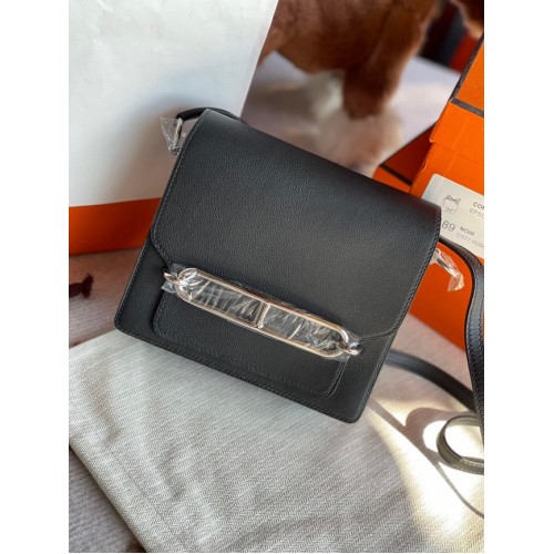 Hermes Roulis 19cm Evercolor 9D H9003 black&Silver