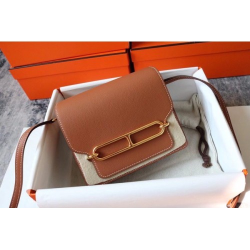 Hermes Roulis 19cm Evercolor 9D H9003 brown&Gold
