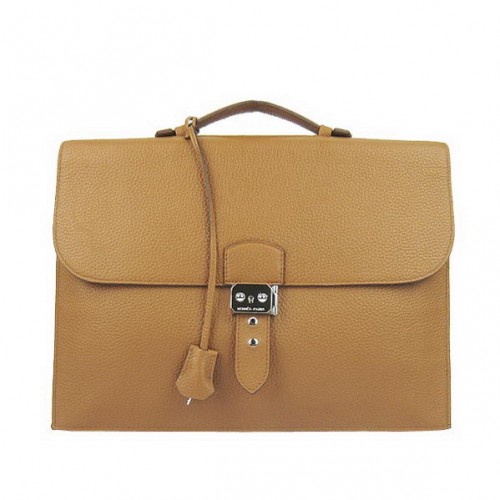 Hermes Sac Depeche 38cm Aktówka Clemence Camel