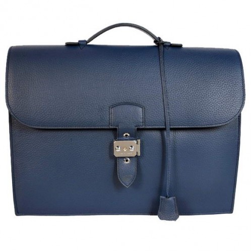 Hermes Sac Depeche 38cm Aktówka Clemence Ciemnoniebieska