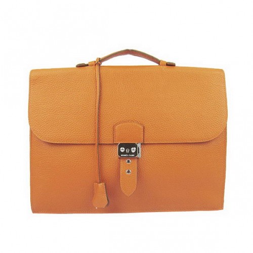 Hermes Sac Depeche 38cm Aktówka Clemence Orange