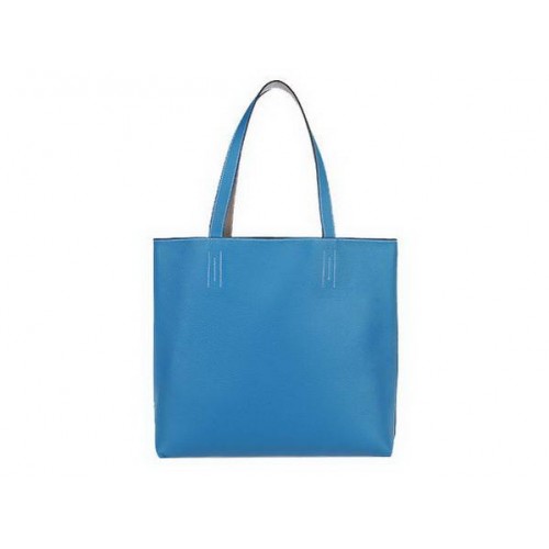 Torba na zakupy Hermes 36 cm Totes Clemence Leather Blue