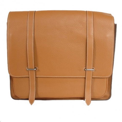 Torba listonoszka Hermes Steve 35 cm Clemence Leather Camel