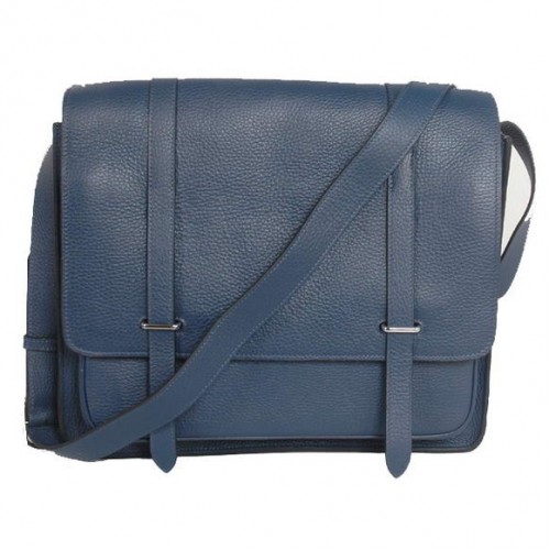 Torba listonoszka Hermes Steve 35 cm Clemence Leather Dark Blue
