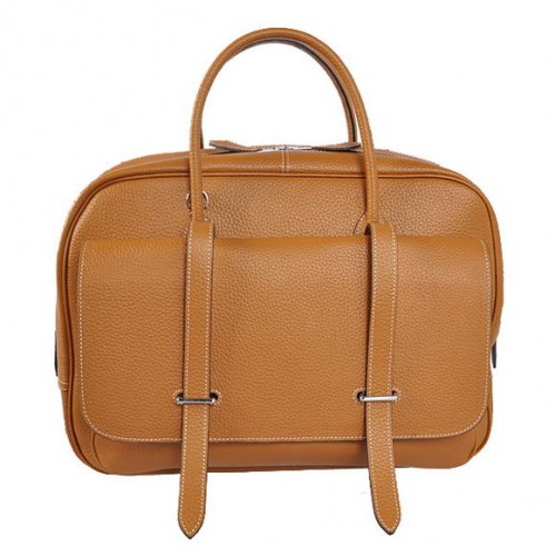 Torba podróżna Hermes Steve 38 cm Clemence Leather Camel