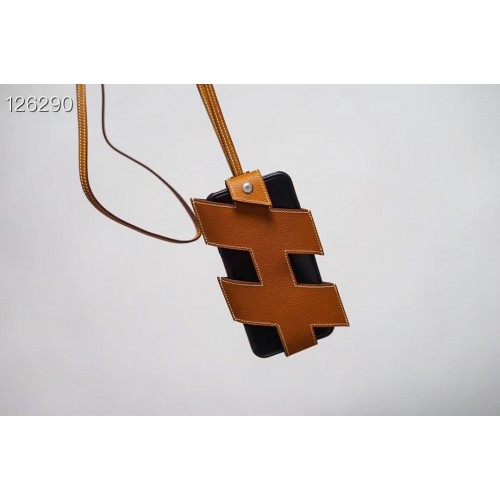 Etui Hermes iPhone 11 Pro, oryginalna skóra, H6698, brązowe