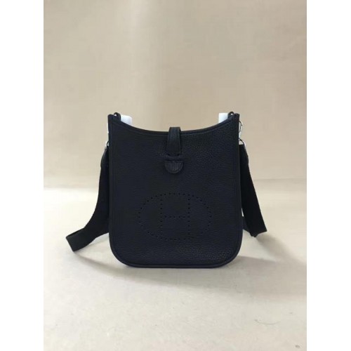 Hermes Evelyne mini 17cm oryginalna torba listonoszka ze skóry cielęcej H1187 czarna
