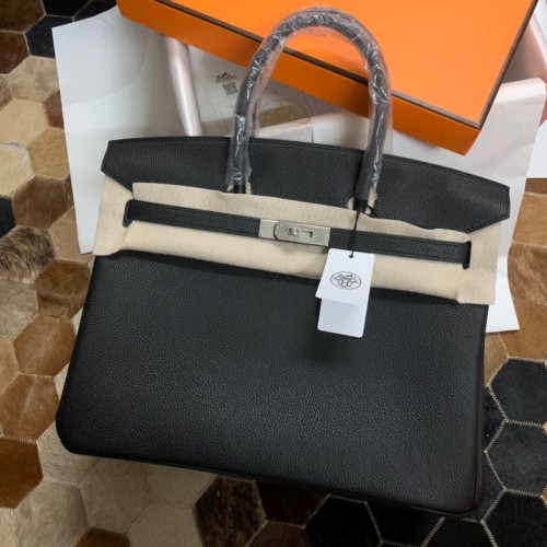 Oryginalna torebka Hermes Togo Leather HB35O w kolorze czarnym