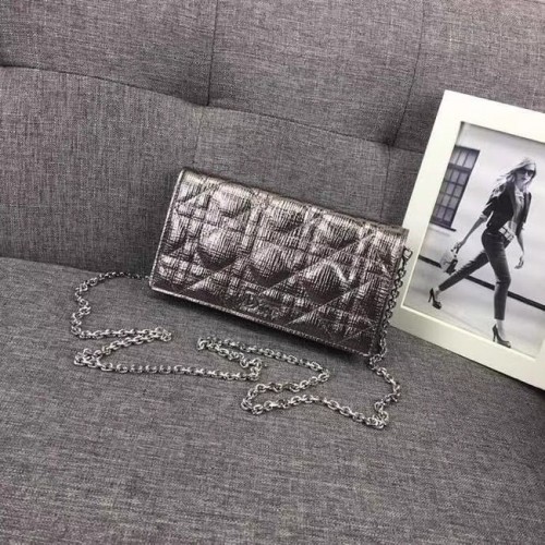 LADY DIOR CLUTCH CANNAGE LAMBSKIN S0204 Srebrnoszary