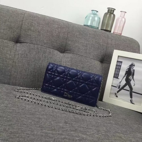 KOPERTÓWKA LADY DIOR W NIEBIESKIM STYLU CANNAGE Z JAGNIĘCEJ SKÓRY S0204