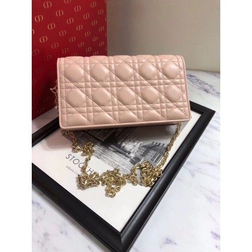 Kopertówka Lady Dior Lamb Skin S0204 różowa