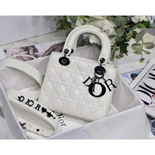 LADY DIOR MY ABCDIOR BAG Cannage Lambskin M0538I biały