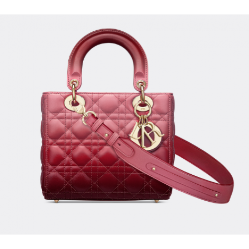 LADY DIOR MY ABCDIOR BAG Truskawkowy róż Gradient Cannage Lambskin M0538OS