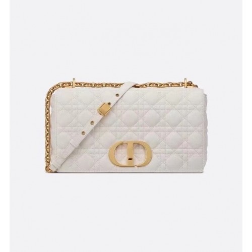 Duża torba Dior Caro Soft Cannage Calfskin M9243U biała