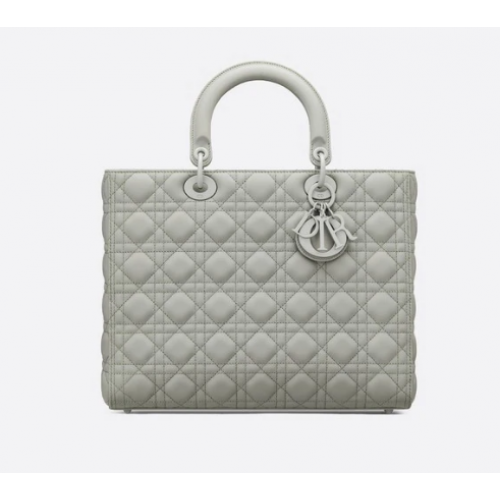 Duża torba Lady Dior Szara ultramatowa skóra cielęca Cannage M0566SL