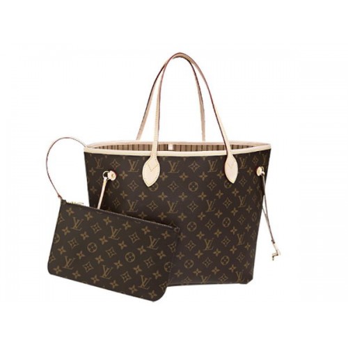 LOUIS VUITTON M40995 MONOGRAM CANVAS NEVERFULL MM BEŻ