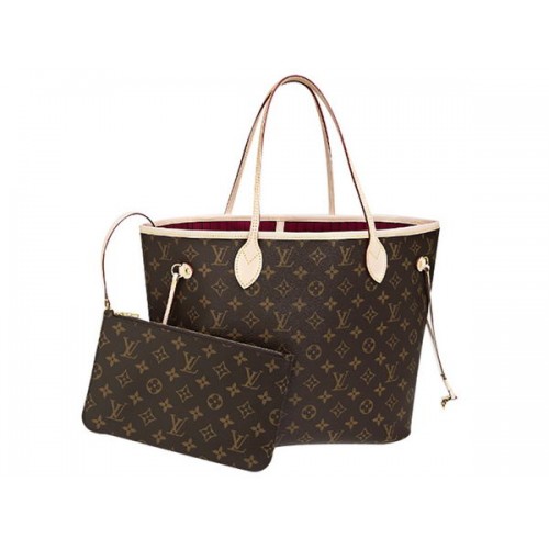 LOUIS VUITTON M40996 MONOGRAM CANVAS NEVERFULL MM FUKSJA