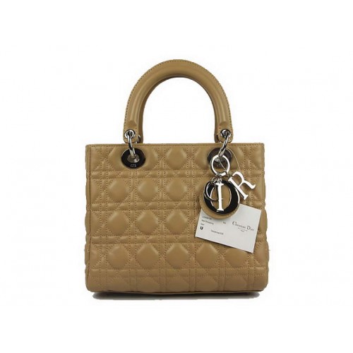 Christian Dior Lambskin Bags Lady Dior Bag CAL44550 Beżowy Srebrny