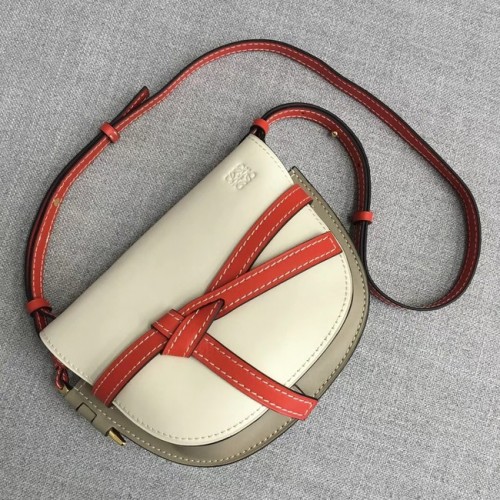 Torebki Loewe Crossbody, oryginalna skóra 8088, kremowo-biała