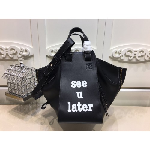 Torba hamakowa Loewe, skóra cielęca 1100, czarna