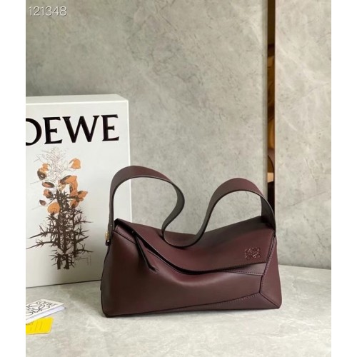 Oryginalna skórzana torba Loewe LE10188 Burgundowa