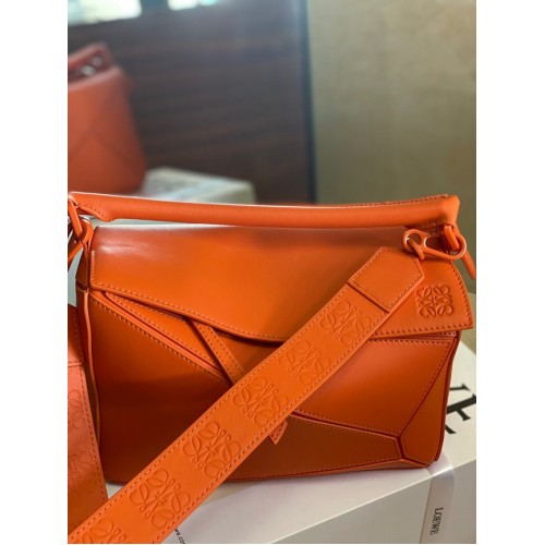 Torba Loewe Puzzle Bag Leather 1209 pomarańczowa