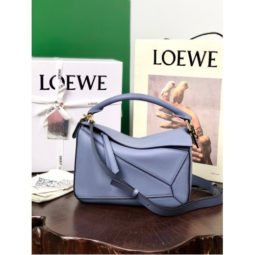 Torba Loewe Puzzle Bag Leather 1609 niebieska