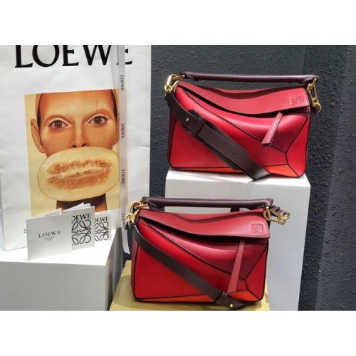 Loewe Puzzle Bag Original Leather B9124 czerwony
