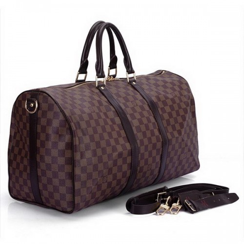 Louis Vuitton Damier Ebene Canvas Keepall 55 z paskiem na ramię N41414