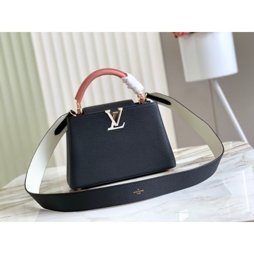 Louis Vuitton CAPUCINES BB M48865 czarno-różowy