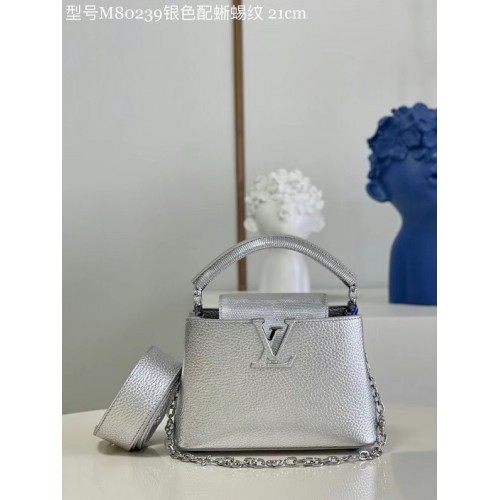 Louis Vuitton CAPUCINES MINI M80239 srebrny