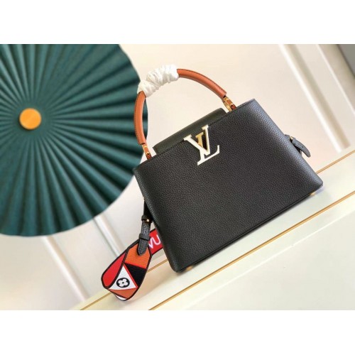 Louis Vuitton CAPUCINES Oryginalna skóra PM M59020 Czarny