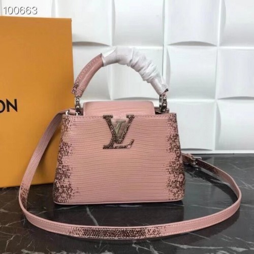 Louis Vuitton CAPUCINES PM Original Lizard Leather M52386 Różowy