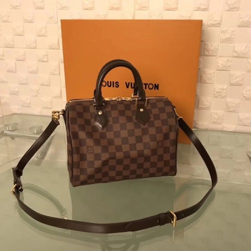 Louis Vuitton Damier Ebene Speedy 25 z paskiem na ramię N41181